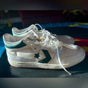 Converse Unisex White and Green Sneakers